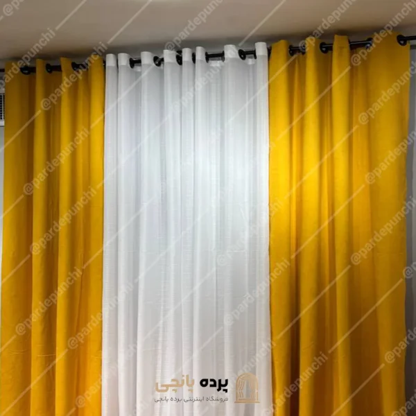 پرده کتان زرد